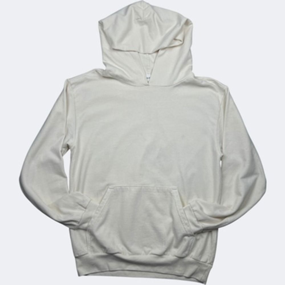 Talentless Hoodie Mens M White Fleece Pullover Kangaroo Pocket Cotton Unisex